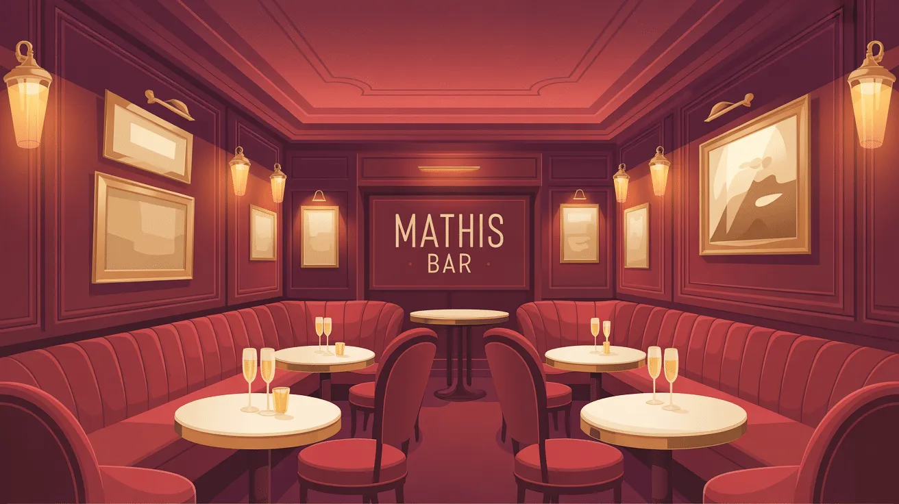 Intérieur élégant du Mathis Bar avec fauteuils.