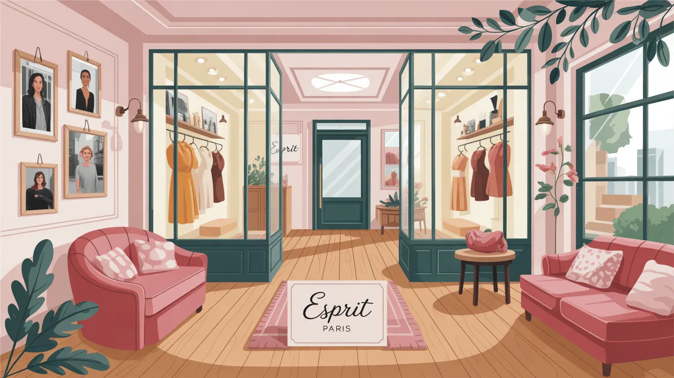 Intérieur d'une boutique Esprit à Paris.