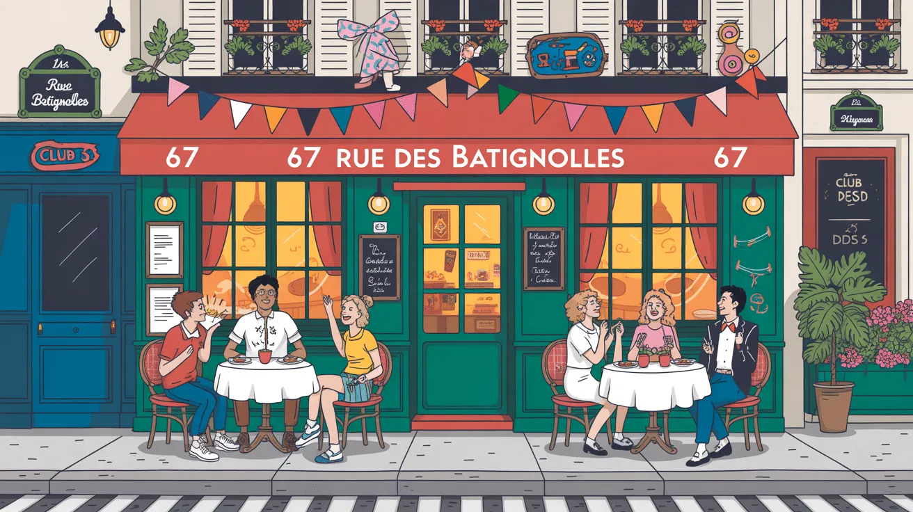 Restaurant animé sur la rue des Batignolles