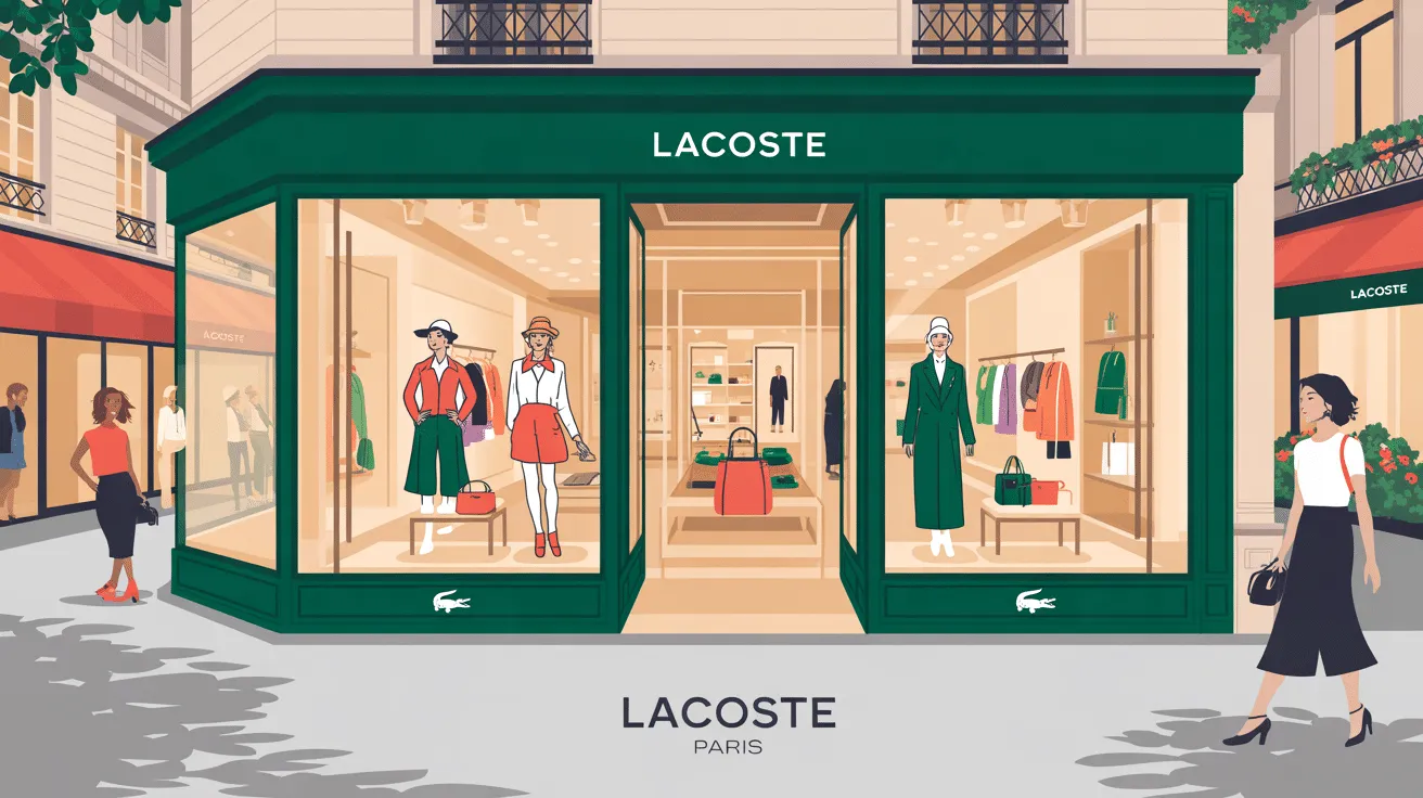 Vitrine de magasin Lacoste à Paris